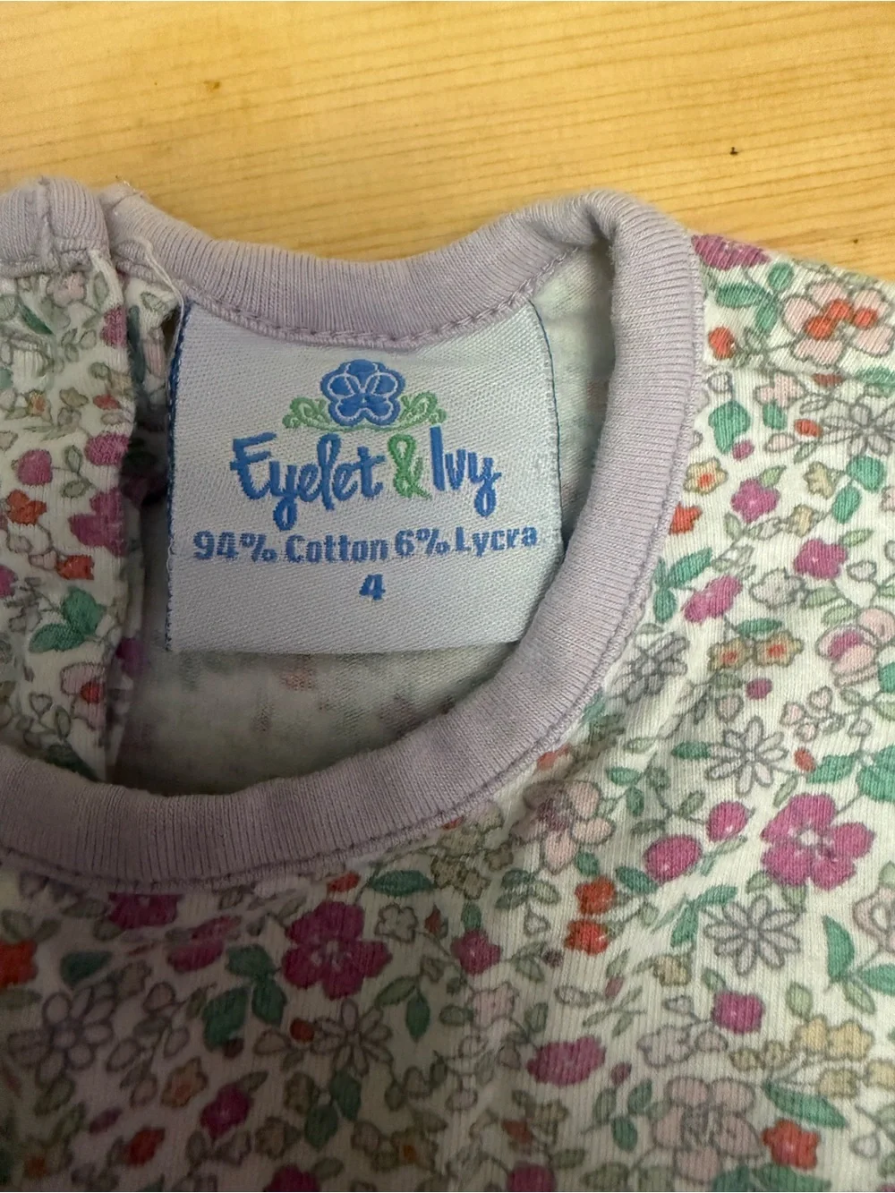 Eyelet & Ivy cotton knit dress lavender size 4 EUC